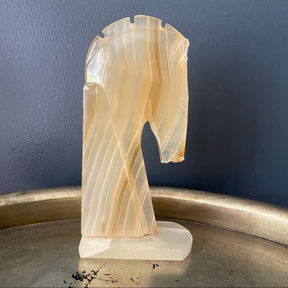 Vintage Marble Equestrian Bookend Horse